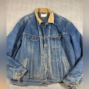 Vintage 70s Lee Storm Rider USA Blanket Lined Chore Jean Jacket Mens XXL